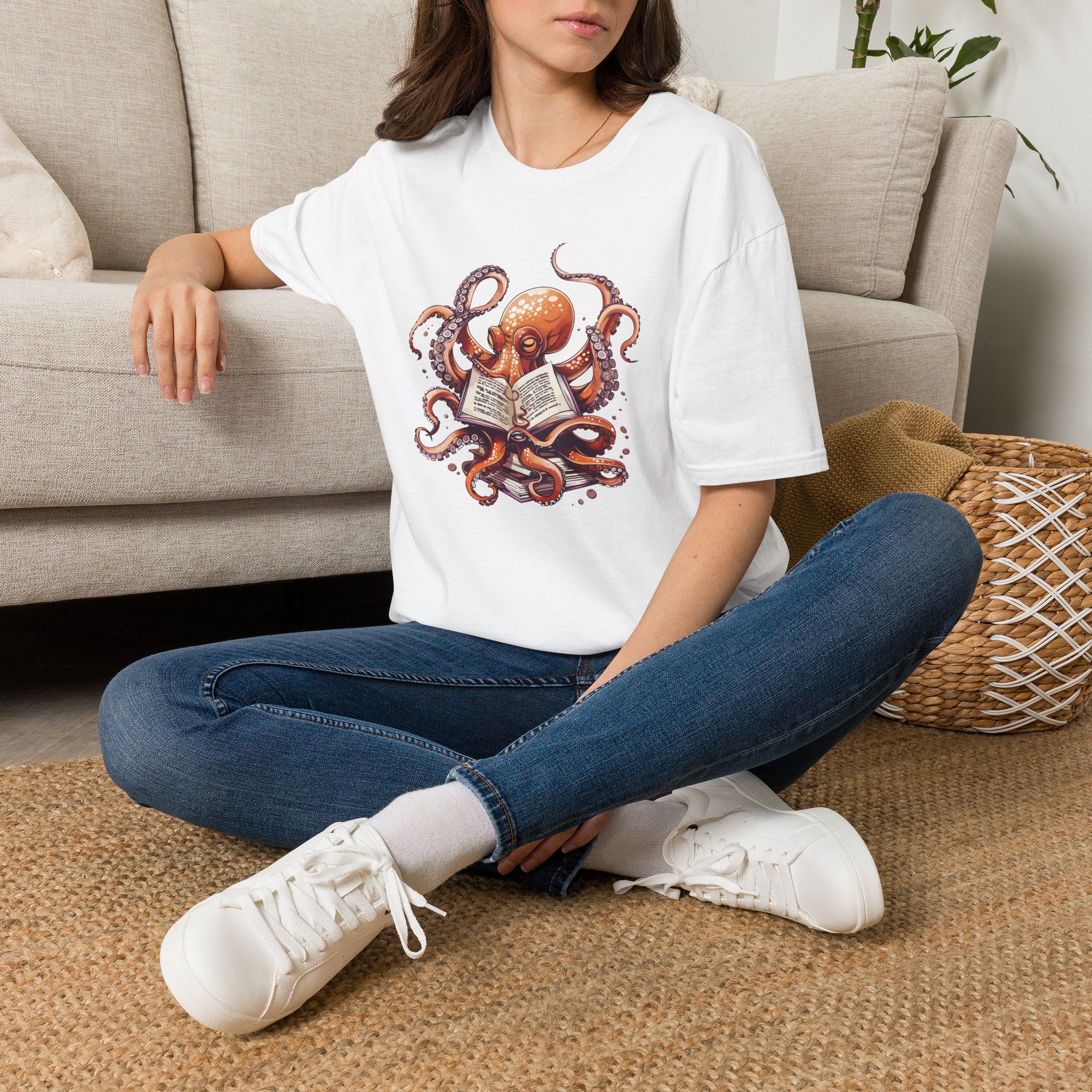 Reading Octopus T Shirt