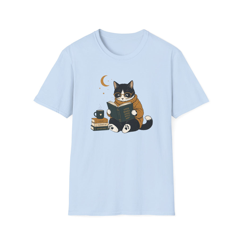Smart Cat Reading T Shirt