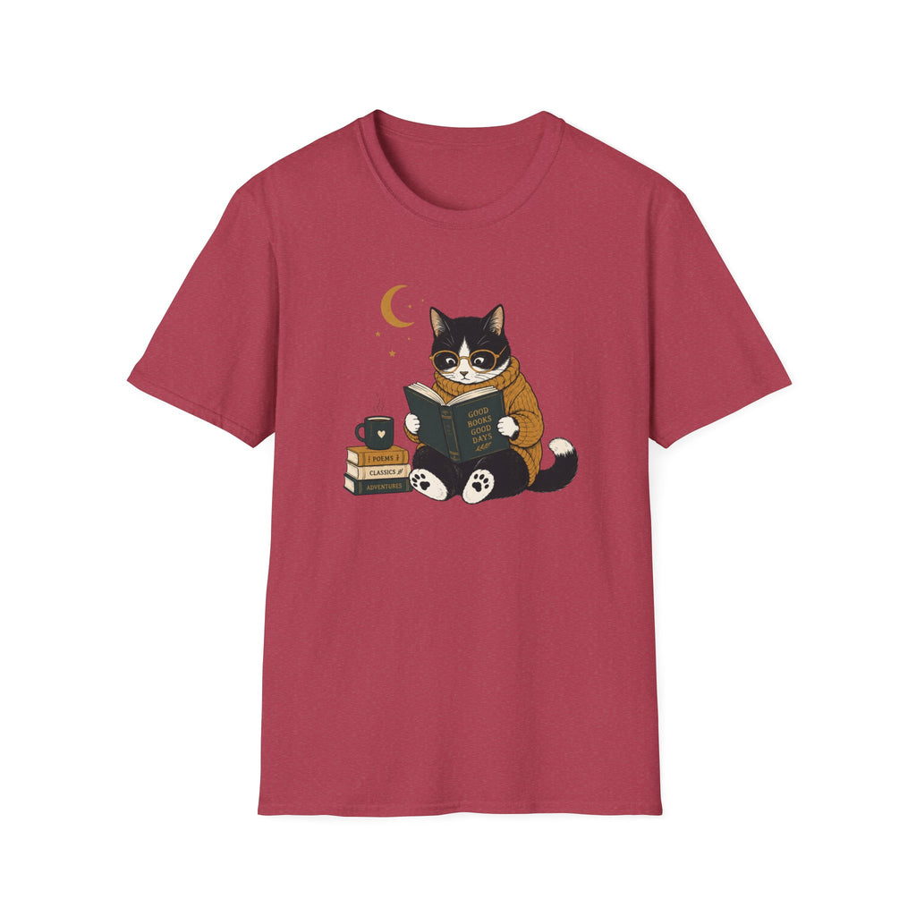 Smart Cat Reading T Shirt