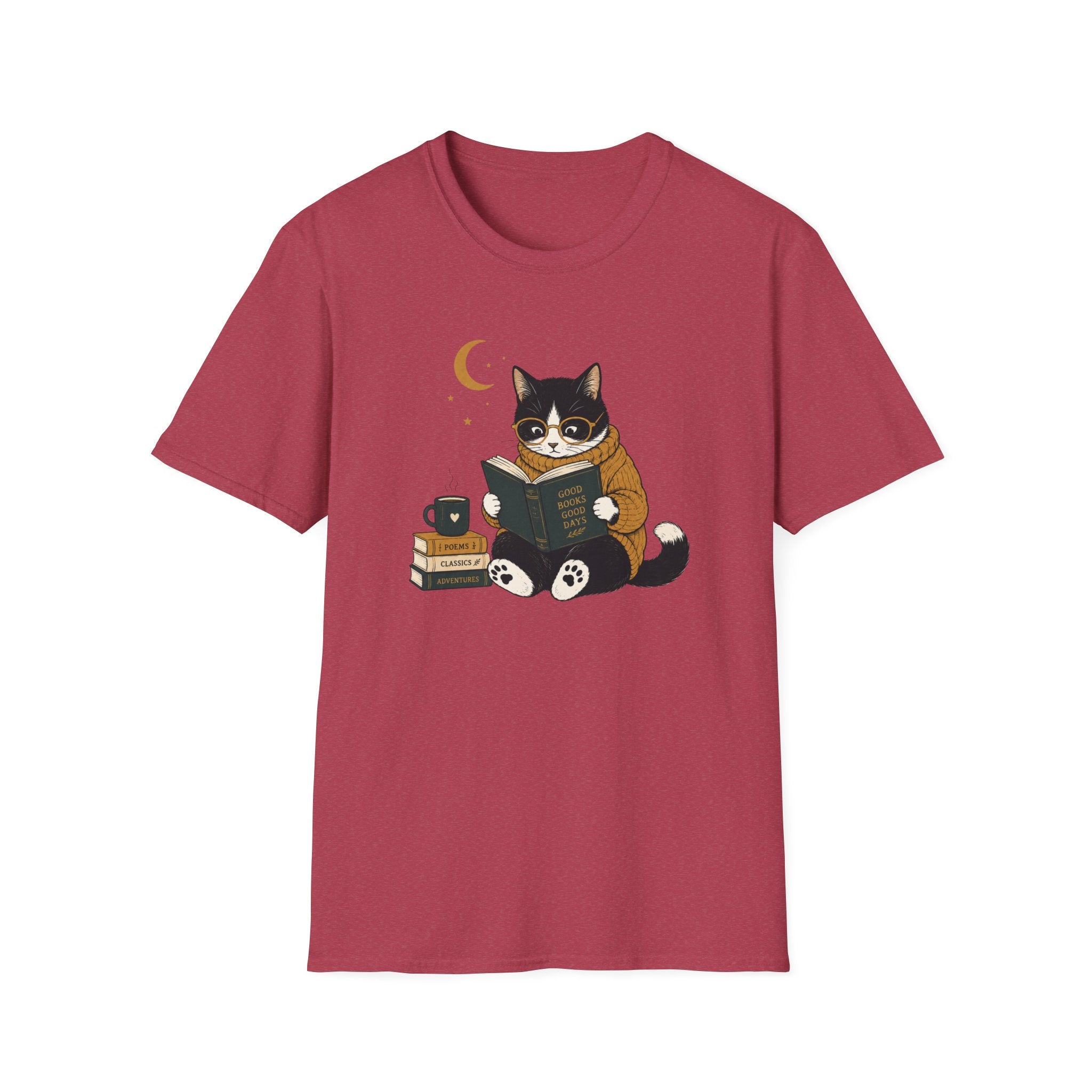 Smart Cat Reading T Shirt
