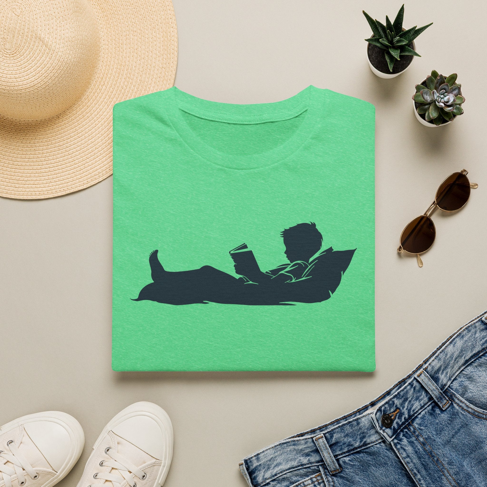 Boy  Reading Silhouette T Shirt