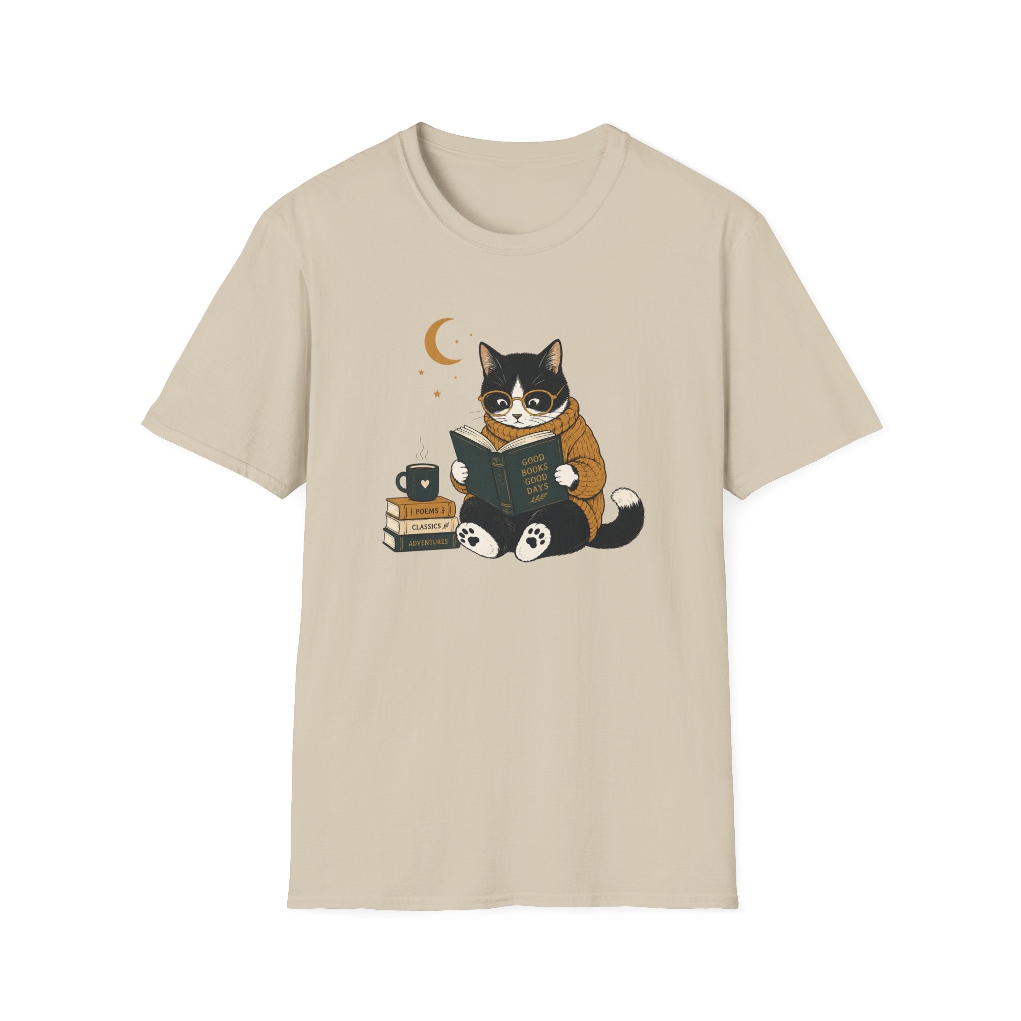 Smart Cat Reading T Shirt