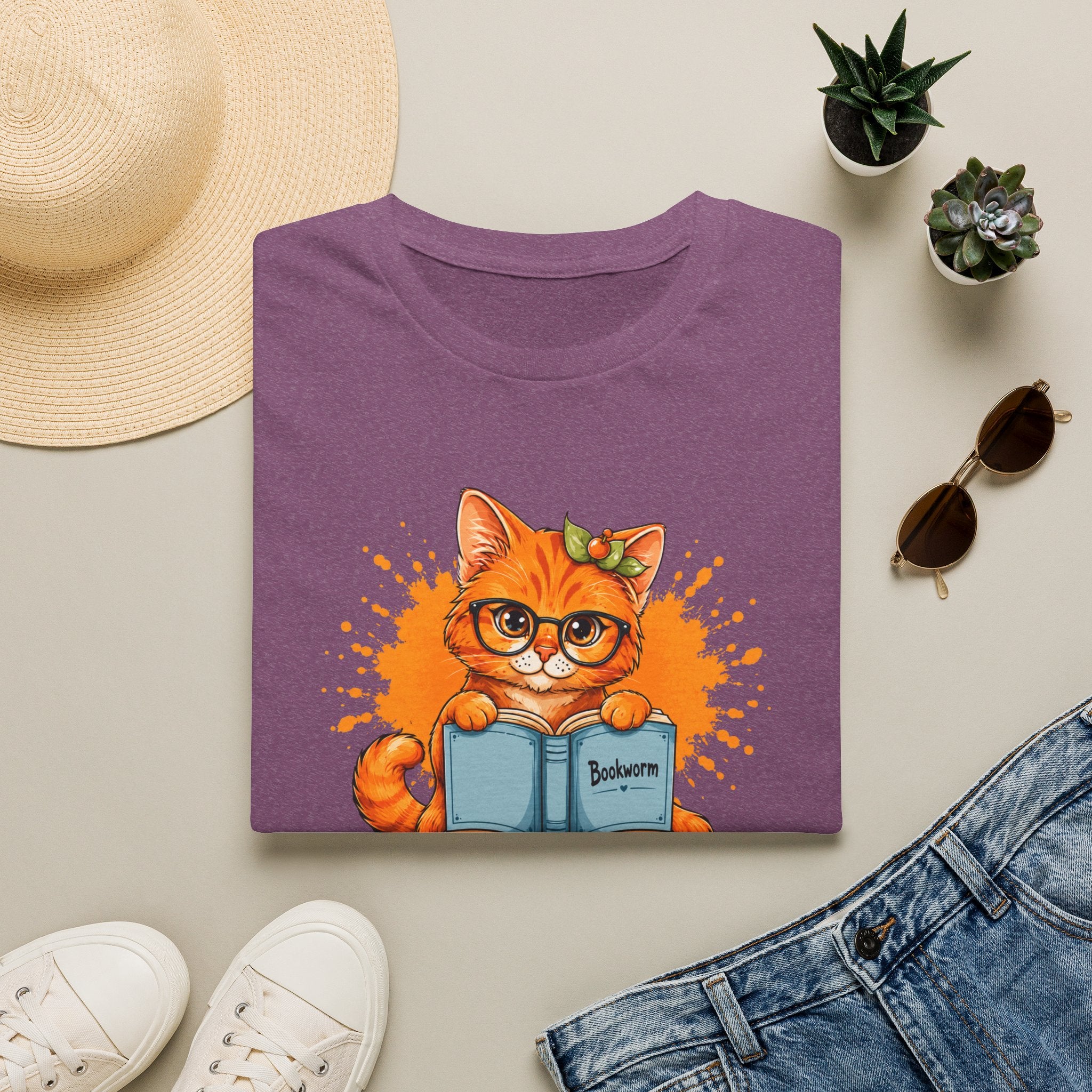 Bookworm Cat T Shirt