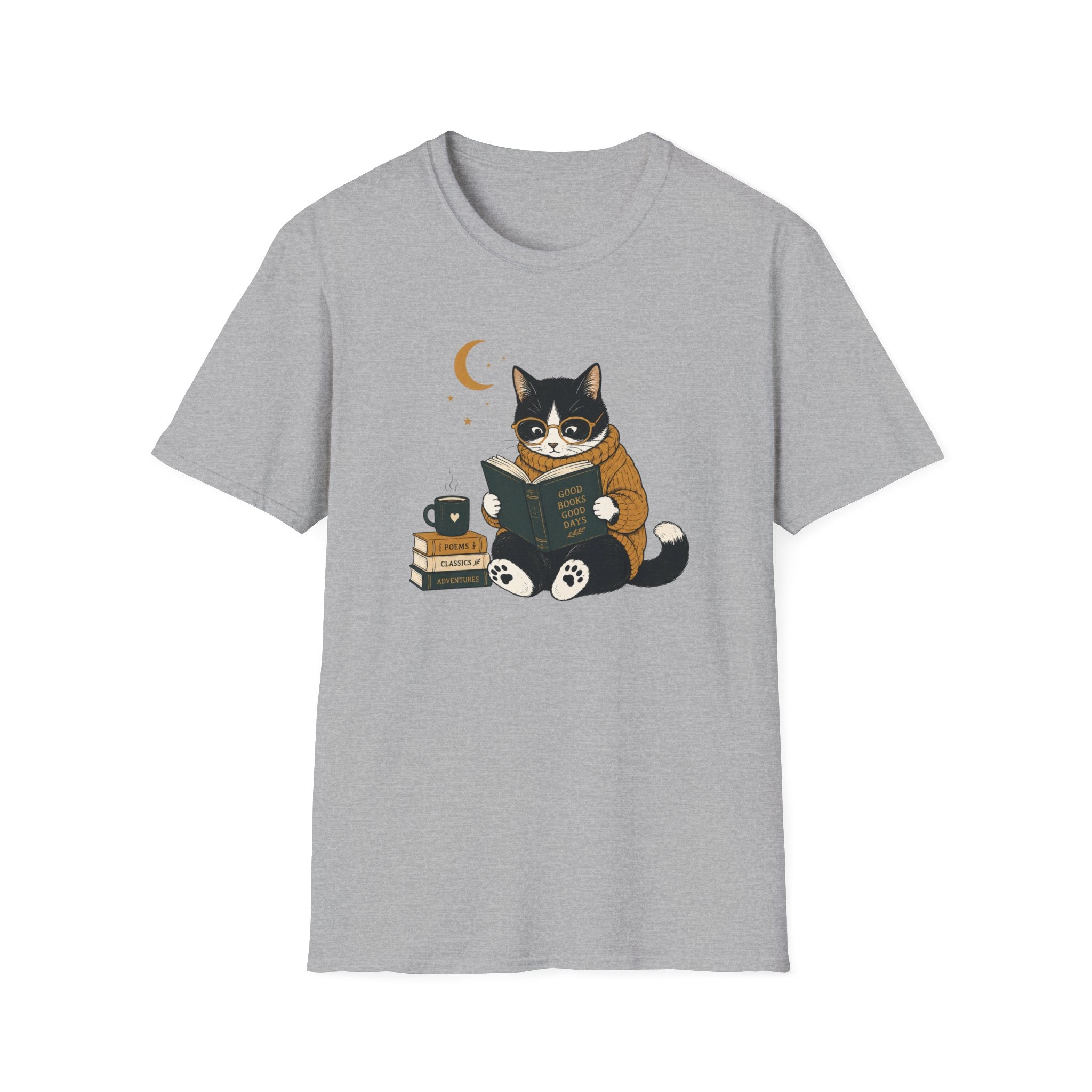 Smart Cat Reading T Shirt