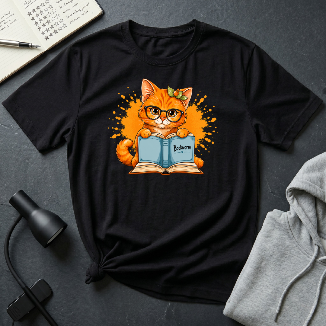 Bookworm Cat T Shirt
