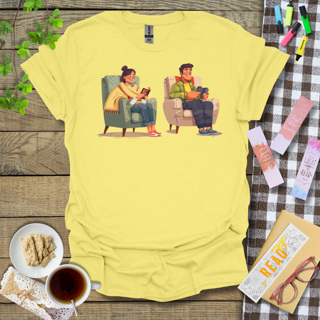 Reader Girlfriend Gamer Boyfriend Graphic T Shirt