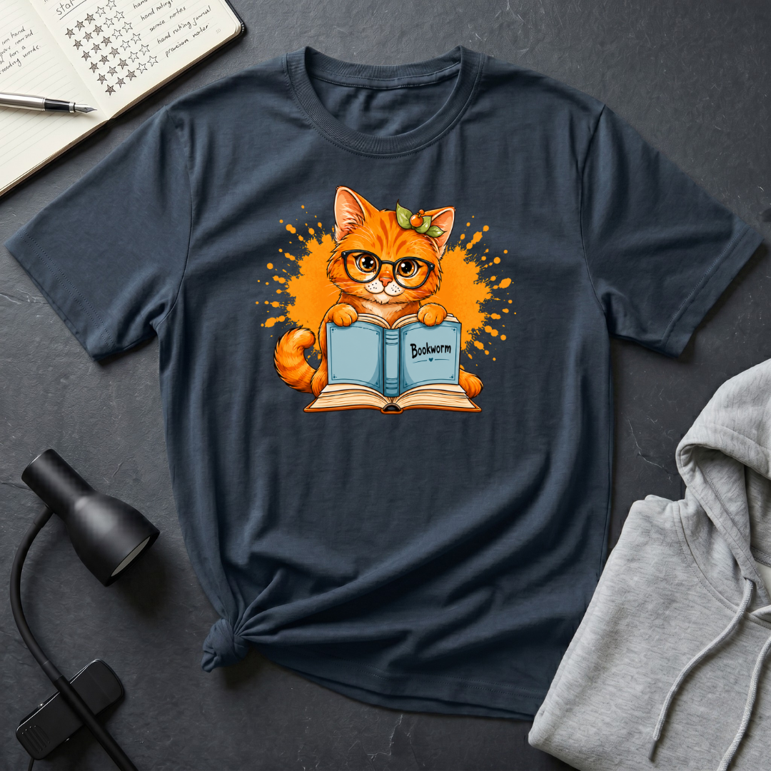 Bookworm Cat T Shirt