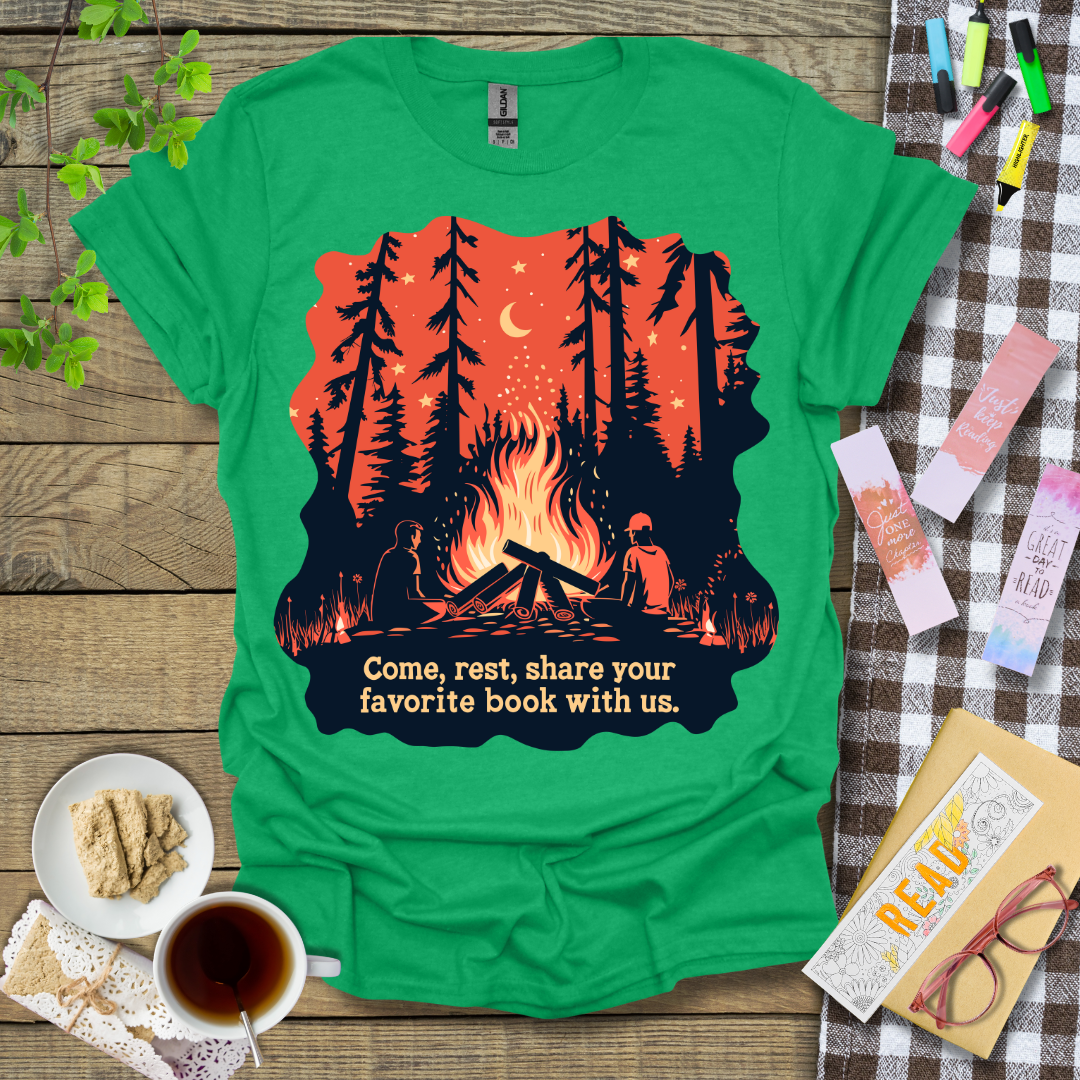 Come, Rest, Share Your Favorite Book With Us Graphic T Shirt