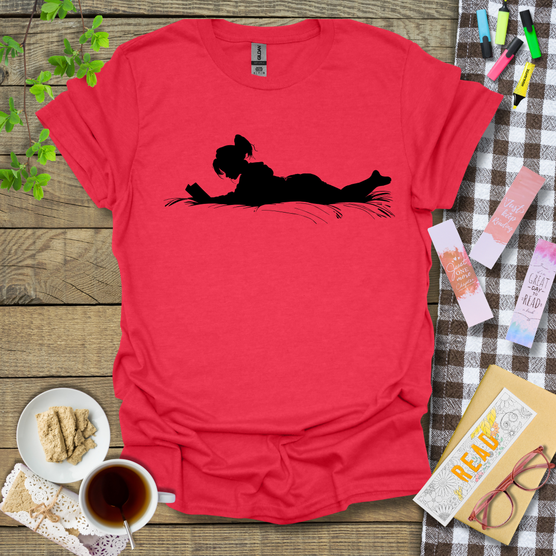A Silhouette Of A Reading Girl Graphic T Shirt