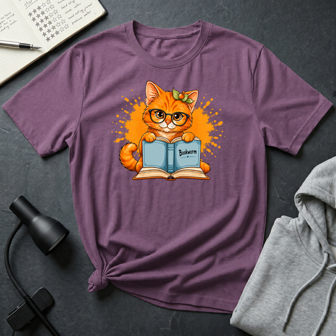 Bookworm Cat T Shirt