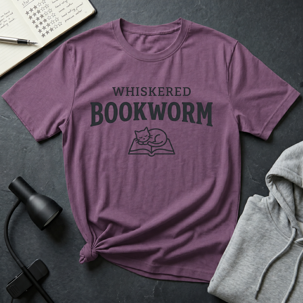 Whiskered Bookworm T Shirt