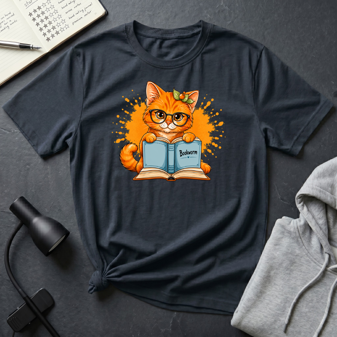 Bookworm Cat T Shirt