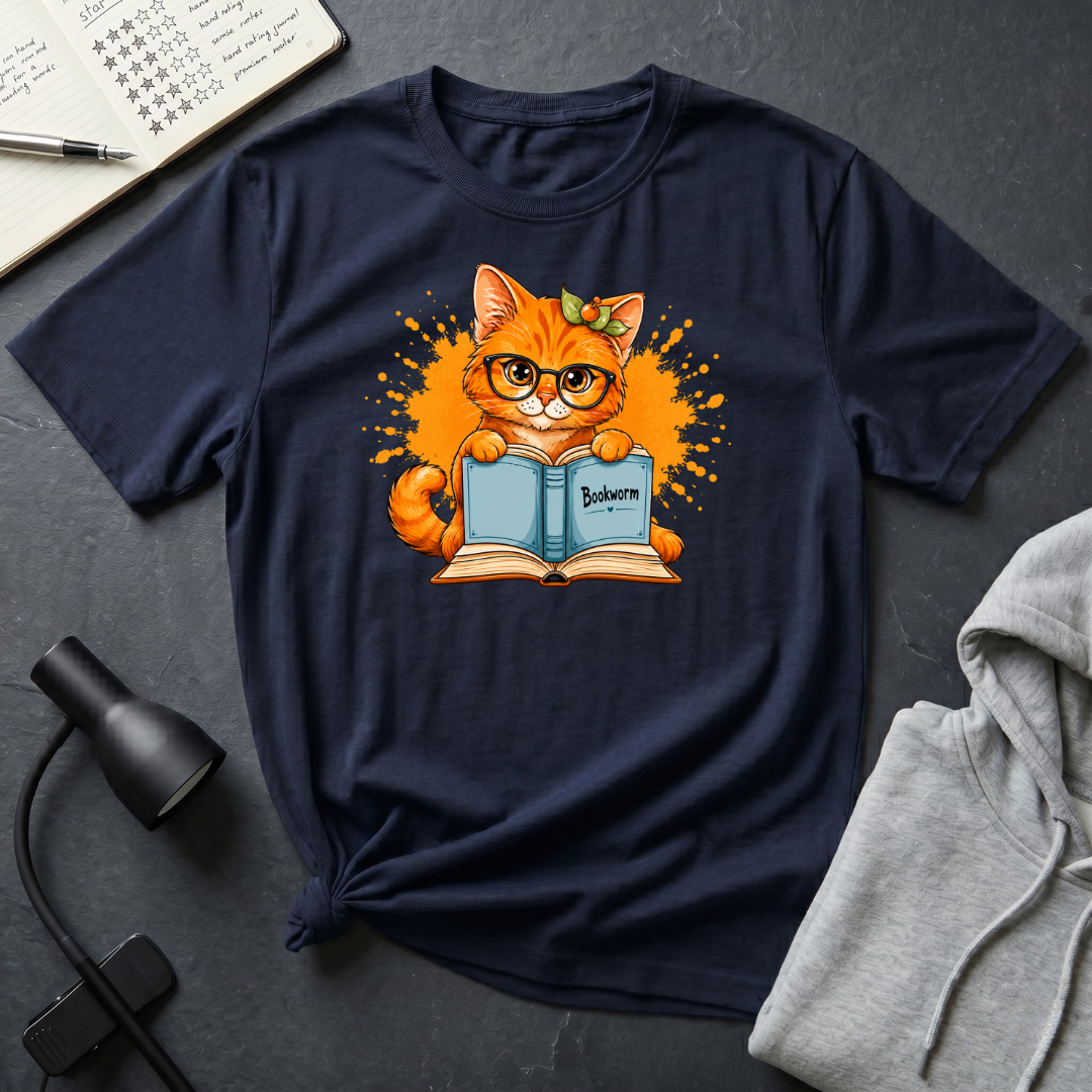 Bookworm Cat T Shirt
