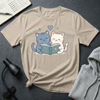 Couple Cat Reading T Shirt