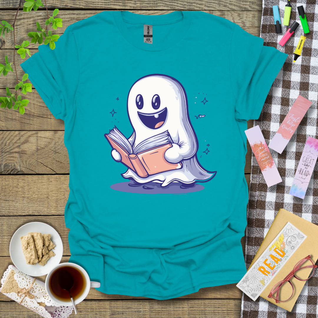Happy Reading Ghost Graphic T Shirt