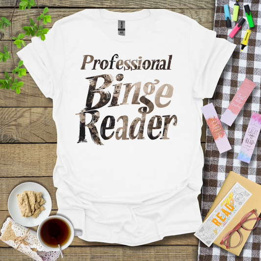 Professional Binge Reader Graphic T Shirt