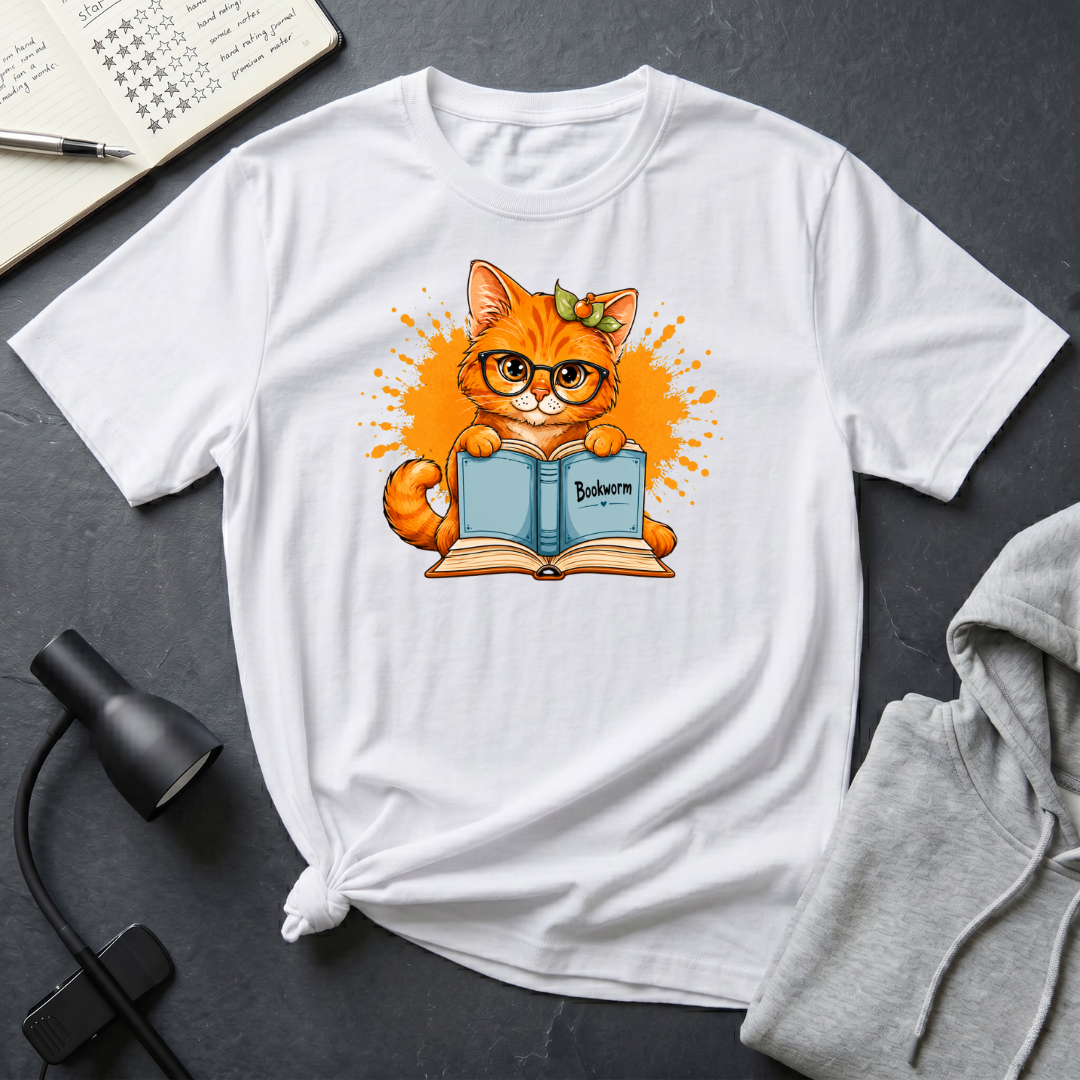 Bookworm Cat T Shirt